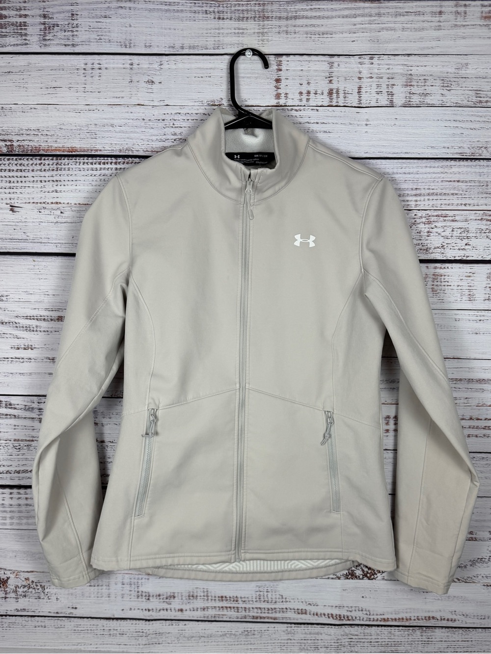Under Armour ColdGear Fleece Lined Softshell Jacket Cream Small